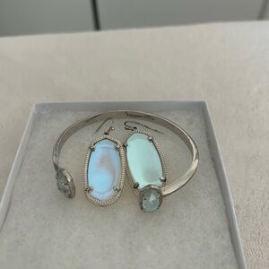 Kendra Scott Silver and Blue Opalescent Bracelets